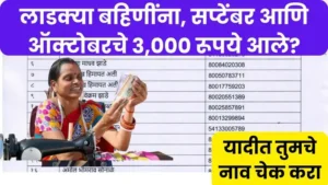 लाडक्या बहिणींना, सप्टेंबर आणि ऑक्टोबरचे 3,000 रूपये आले? यादीत तुमचे नाव चेक करा Ladki Bahin Yadi